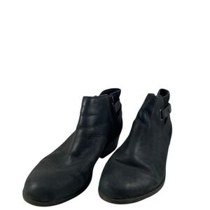 Clarks Collection Black‎ Leather Reptile Texture Ankle Boots Zip 261449964065 9M